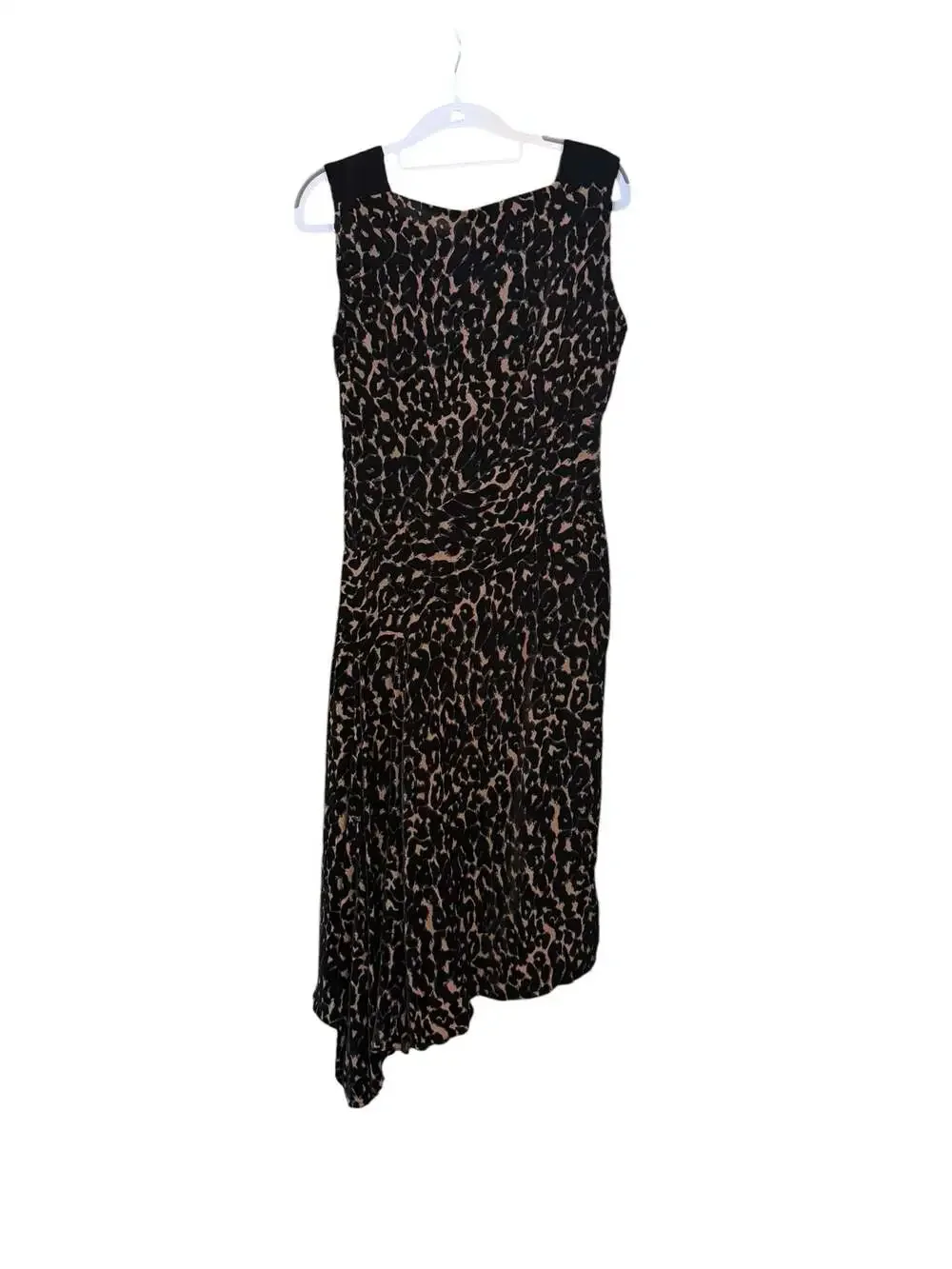 Nanette Lepore Burnt-Out Velvet Leopard Print Asymmetric Midi Dress